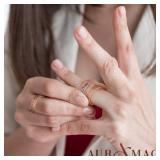 Auramag Copper Rings for Women, Lymphatic Drainage Ring 100percent Pure Copper Thumb Rings with 3500 Gauss Magnets, Adjustable Jewelry Gift (2 PCS)