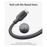 Anker USB C Cable, 240W Bio-Braided Type C Fast Charge Cord for iPhone 17 Series, MacBook Pro 2020, iPad Pro,and More(USB 2.0, 6FT, Phantom Black)