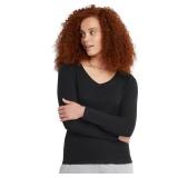 Hanes Womenfts Originals Long Sleeve Cotton V-Neck T-Shirt, Lightweight V-Neck Tee, Modern Fit