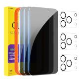 PEHAEL 3+3 Pack for iPhone 17 Pro Privacy Screen Protector with Camera Lens Protector Full Coverage Anti-Spy Tempered Glass Film 9H Hardness Easy Installation Bubble Free [6.3 inch]