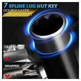 7 Spline Lug Nut Socket Set,3 Piece Lug Nut Key Kit 5/8\ 11/16\in 3/4\in for M14x1.5, M14x1.5, M14x2 Tuner Lug Nuts Removal Tool Kit with Hard Case?,Double Layer Reinforcement,Cr-Mo Steel?? (3 Piece S