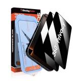 chubbycable 2PCS ChubbyShield Ultra for iPhone 15 Pro 360 Privacy Screen Protector, Anti-spy Screen Protector Privacy Glass with Ultra-easy Install Box, Auto Dust-Elimination and Bubble Free