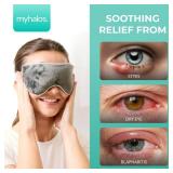 MyHalos® Heated Eye Mask for Dry Eyes - Steam Warm Compress for Eyes - Remove Styes, Chalazion Therapy Warming and Heating Pad Hot Compress - Moist Heat Mask for Blepharitis and MGD - FSA|HSA Eligibl