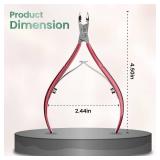 Professional Premium Cuticle Trimmer Stainless Steel Cuticle Nippers with Sharp 1/4 Jaw Blades Cuticle Clippers Double Spring Manicure Pedicure Nail Cuticle Remover Tool (Premium Red)