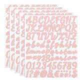 uxcell 5 Sheet 420 Pcs Letter Number Stickers Kit, 1 Inch Self Adhesive Vinyl Cursive Alphabet Decals Script for Mailbox Sign DIY Crafts Decor, Pink