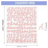 uxcell 5 Sheet 420 Pcs Letter Number Stickers Kit, 1 Inch Self Adhesive Vinyl Cursive Alphabet Decals Script for Mailbox Sign DIY Crafts Decor, Pink