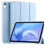 Akkerds Compatible with iPad (A16) 11th Generation Case 11 Inch 2025, for iPad 10th Generation Case 10.9 Inch 2022 with Pencil Holder, Slim Trifold Stand Protective Cover with Soft TPU Back, Sky Blue