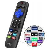 1-clicktech for Roku Remote 2-in-1 for Roku-TV and Roku Box, Compatible for TCL Hisense ONN Sanyo Sharp Hitachi Element Insignia LG Magnavox Roku TV, w/ 12 Opt. Channels [NOT for Stick]
