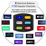 1-clicktech for Roku Remote 2-in-1 for Roku-TV and Roku Box, Compatible for TCL Hisense ONN Sanyo Sharp Hitachi Element Insignia LG Magnavox Roku TV, w/ 12 Opt. Channels [NOT for Stick]