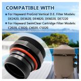 Replace DEX2420F Bulkhead Fitting Compatible with Hayward ProGrid Vertical D.E. Filter Models: DE2420 DE3620 DE4820 DE6020 DE7220,for SwimClear Cartridge Filter Models: C2020, C3020 C4020 C5020