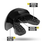 Nxtrnd One Football Mouth Guard, Strap Included, Fits Adult and Youth (Black)