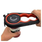 Otstar Jar Opener Bottle Opener and Can Opener for Weak hands, Seniors with Arthritis and Anyone with Low Strength, Mutil Jar Opener Get Lids Off Easily (Black and Red)