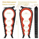 Otstar Jar Opener Bottle Opener and Can Opener for Weak hands, Seniors with Arthritis and Anyone with Low Strength, Mutil Jar Opener Get Lids Off Easily (Black and Red)