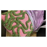 Pink and Green throw pillow