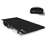 Gonex 31.5\ Extra Wide Camping Cot with Premium Pillow Pocket Supports 350lbs, Portable Ultralight Folding Cot Bed for Adults Travel, Beach, Home, Sleeping (Black)in