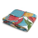 Lush Decor Layla Throw Blanket, 60 x 50, Orange and Blue