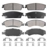 Front and Rear Semi-Metal Brake Pads Set for Cadillac Escalade 2008-2014,for Chevy Silverado 1500 2008-2013, Suburban, Tahoe, for GMC Sierra 1500, Savana 1500, Yukon, for Express 1500, Avalanche, 8PCS