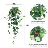 Fake English Ivy Plants in Pots Set of 2  Realistic Artificial Ivy Greenery for Home Decor, Tabletop, Office, Shelf, Balcony or Bathroom  Lifelike Faux Hanging Vines, No Maintenance Required