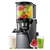 EanOruus Juicer Machines, 3-in-1 Cold Press Juicer with 6.5\ Extra Large Chute, 100oz Large Capacity, AC Motor, Makes Juice, Nut Milk and Sorbet, Premium Grayin
