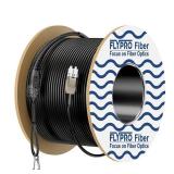FLYPROFiber- OM3 Fiber Patch Cable Outdoor Armored 200m/656ft, OM3 Industrial TPU Uniboot LC Fiber with Pulling Eye Kit Installed on one end, 10GB/40GB, 50/125um, Duplex Multimode Cable, OD-5mm