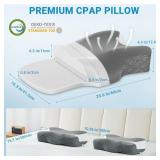 Elviros Cervical Neck Pillow for Neck Pain Relief, CPAP Pillow for Side, Back and Stomach Sleepers, Ergonomic Orthopedic Pillow for CPAP Users to Reduce Air Leaks and Mask Pressure, Dark Grey
