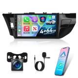 [4+64G] NHOPEEW Car Radio for Toyota Corolla/Levin 2014-2017 - Wireless Carplay and Android Auto - 10 Inch Touchscreen Android Car Stereo - EQ Audio/WiFi/GPS/SWC/Bluetooth + AHD Backup Camera