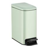 TIPGO Slim Bathroom Trash Can with Lid Soft Close, 6 Liter / 1.6 Gallon Stainless Steel Garbage Can with Removable Inner Bucket, Step Pedal, Small Trash Cans for Bedroom, Office, Kitchen (Green)