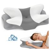 Cervical Neck Pillow for Pain Relief - Ergonomic Side Sleeper Pillow for Neck Support, Cooling Memory Foam Pillows for Sleeping, Contour Pillow Orthopedic Bed Pillow for Back Stomach Sleepers