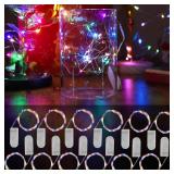 FTEOYEL 12 Pack Fairy Lights Battery Operated, 7 ft 20 LED Mini String Lights for Bedroom Table Party Birthday Decorations (Multi-Colored)