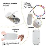 FTEOYEL 12 Pack Fairy Lights Battery Operated, 7 ft 20 LED Mini String Lights for Bedroom Table Party Birthday Decorations (Multi-Colored)
