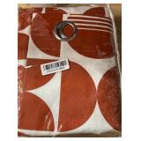 Orange and white retro curtains