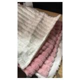 Decorative Faux Fur throw pillow cases  - White and Pink
