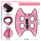 PatiencET Dog Grooming Hammock, Pet Grooming Hammock for Cats and Dogs with Security Strap, Dog Sling for Nail Trimming with Nail Clippers/Trimmer, Nail File, Pet Comb(Pink S)