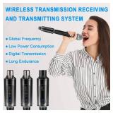 Depusheng Wireless Microphone 2 XLR Transmitter and 1 XLR Receiver Wireless System with Reverb switchfor Dynamic and 48V Condenser Microphones, Guitar, Mixer, PA System, Speaker