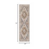Madane Washable Runner Rug - 2x6 Rug Runners for Hallways 6 Feet Non Slip Vintage Kitchen Runner Rug Ultra-Thin Bathroom Runner Rugs Carpet Laundry Room Bedroom (2x6ft, Turmeric/Grey)