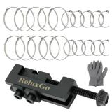 ReluxGo axle boot clamp tool, with 20 PCS 304 Stainless Steel Single Ear Hose Clamp, Drive Shaft CV Axle Boot Clamp Removal and Installation Tool (10pcs Small+ 10pcs Large)