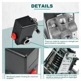 AUTOBABA Pressure Switch Compatible with Condor MDR 11/11 EA 26 AMPS 120/240 Volts 120-155 PSI 4 Port with Bleeder 220 Volts 110 Volts