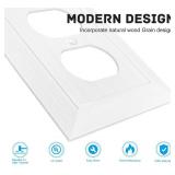 Modern Decorative Wall Plate Retro Wood Grain design Switch Cover Outlet Cover for Light Switch, Smart Switch, Dimmer, GFCI, USB Outlet (4 Pack, Single Duplex)