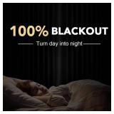 H.VERSAILTEX Linen Curtains 100percent Blackout Curtains for Bedroom 63 inch Long Full Light Blocking Nature Linen Blended Window Curtains for Living Room Nickel Grommet (2 Panels, Heathered Natural)