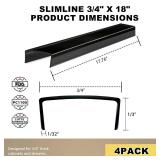 Cabinet Protectors for Kitchen Cabinets, Black Cabinet Door Protector Trash Drawer Protector Edge Guard, Plastic Slip on Protectors for Cabinets 3/4\ Thick, 18\in Lengthin
