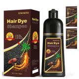 Hair Dye Shampoo for Gray Hair in Dark Coffee - 3-in-1 Coloring and Conditioning Treatment, At-Home Shampoo Dye Hair Color for Women and Men, Instant Long-Lasting Color, Champu Para Canas, 16.9 Fl Oz