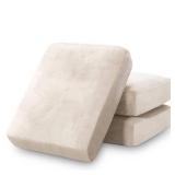 PrinceDeco Stretch Velvet Couch Cushion Covers for Individual Cushions Sofa Cushion Covers Seat Cushion Cover, Sofa Covers Washable, Cushion Sofa Covers for Sectional Couch - Ivory