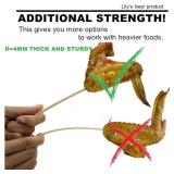 HOPELF 8\ Natural Bamboo Skewers for BBQ?Appetiser?Fruit?Cocktail?Kabob?Chocolate Fountain?Grilling?Barbecue?Kitchen?Crafting and Party. ?=4mm, More Size Choices 6\in/10\in/12\in/14\in/16\in/30\in(100