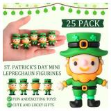 DoubleFill 25 Pcs St. Patrickfts Day Mini Leprechaun Figurines Bulk Small Leprechaun Figures to Hide and Seek Irish Miniature Toy for St. Patrickfts Day Gift Tiered Tray Table Party Home Garden Decor