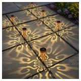 Go2garden 6Pcs Garden Solar Lights Outdoor Stakes Decorative Lighting for Yard, Pathway, Patio Decor Lawn Ornament (Red Copper)