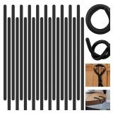 20 Pcs 17 Inch EVA Foam Twist Rubber Ties Reusable Bendable Cable Tie Straps Flexible Heavy Duty Twisty Ties for Organizing Cords Bundling (Black)