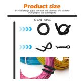 20 Pcs 17 Inch EVA Foam Twist Rubber Ties Reusable Bendable Cable Tie Straps Flexible Heavy Duty Twisty Ties for Organizing Cords Bundling (Black)