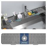 24\ Splash Guard Plus Size Silicone Sink Faucet Drying Mat Handle Drip Catcher Tray Dish Sponge Holder Kitchen Accessories Protector Home Organization Gadgets Organizerin