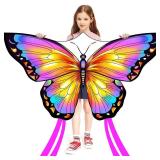 HONBO Butterfly Kites for Kids and Adults, Easy to Fly for Beginners, Each Kite with 300ft Line Handle,Beginner Kite for Kids Ages 4-8,Beach Kites for Outdoor Activities and Family Trip(Pink)