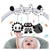 SAMMAS Baby Spiral Hanging Stroller and Car Seat Toys for Babies 0-6 Months Newborn Plush Activity Toys for Bed Bassinet Crib Baby Carrier Gifts (owl)
